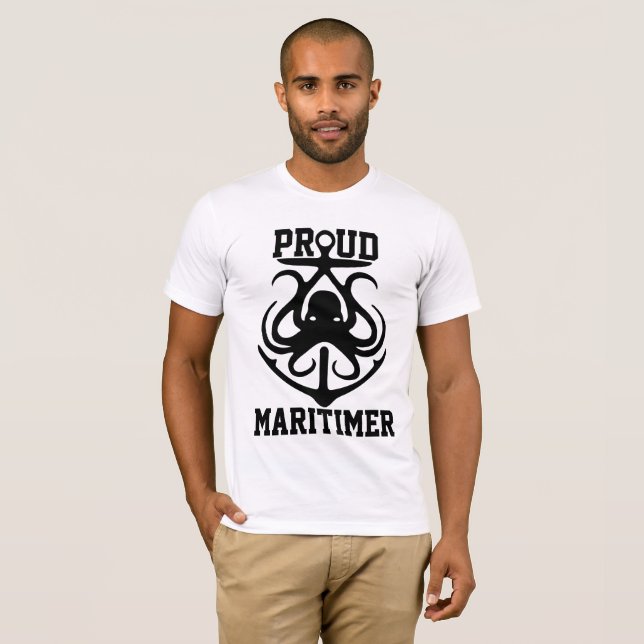 Proud Maritimer t-shirt octopus Lighthouse-rutten (Hel framsida)