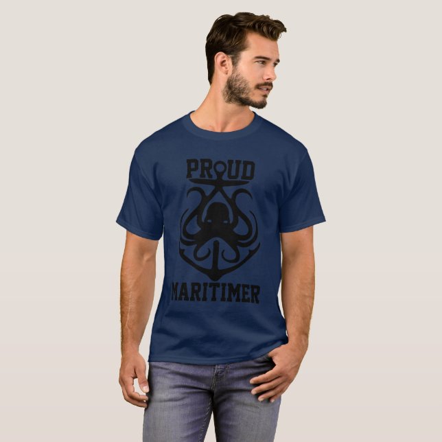 Proud Maritimer t-shirt octopus Lighthouse-rutten (Hel framsida)