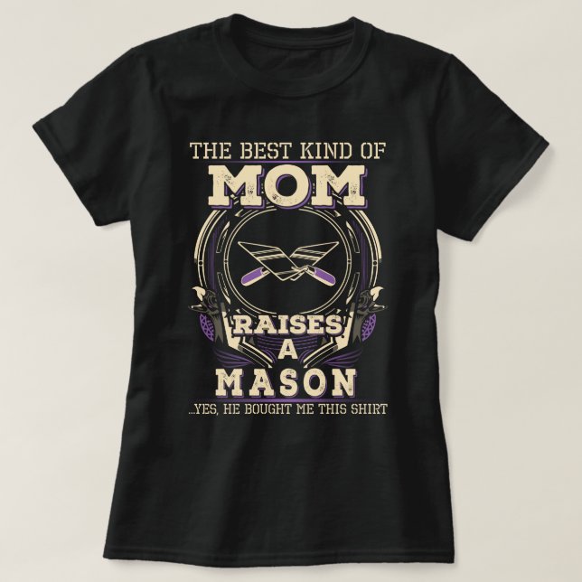 Proud Mason Mamma T Shirt (Design framsida)