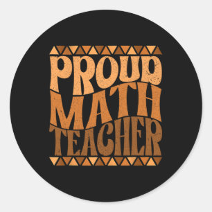 Proud Math Teacher Black History Month Retro Groov Runt Klistermärke