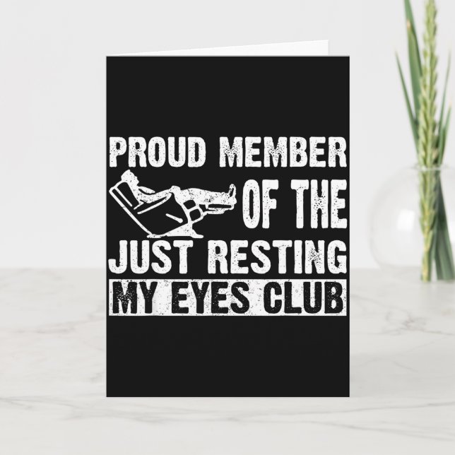 Proud Member Of Just Resting My Eyes Club Dad Fath Kort (Framsida)