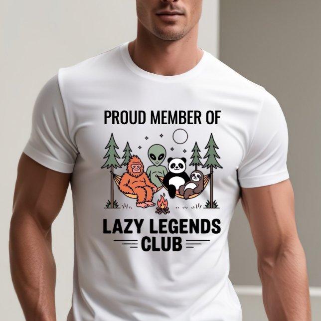 Proud Member of Lazy Legends Klubb - Funny Quote T Shirt (Skapare uppladdad)