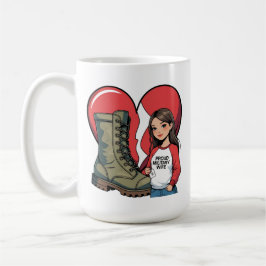 Proud Militär hustru - "Boot Wife" Heart Kaffemugg