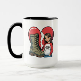 Proud Militär hustru - "Boot Wife" Heart Mugg