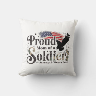 Proud Military Mom Soldier Pride Art Kudde