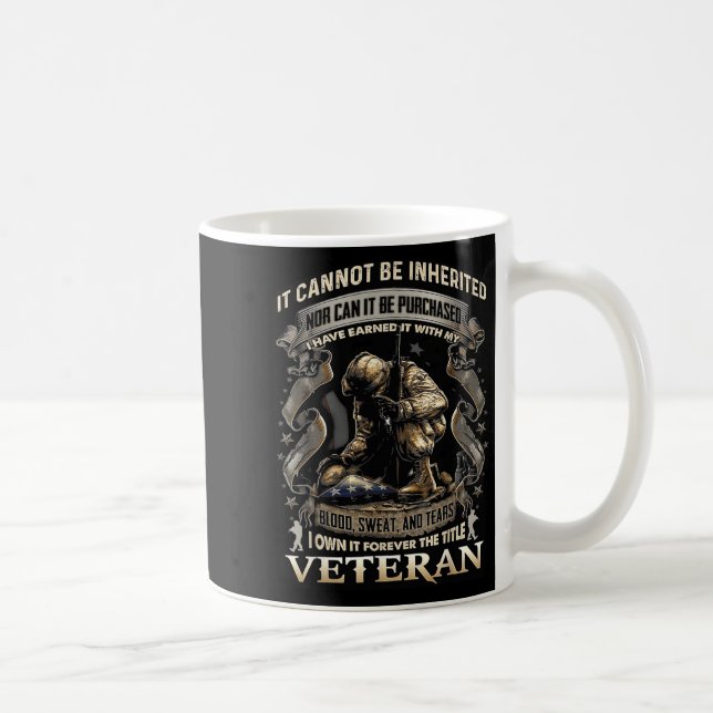 Proud Military Veteran Patriotic American Flag It  Kaffemugg (Höger)
