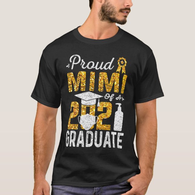 Proud Mimi av en 2021 Student-Ansikte-maskhand Tvä T Shirt (Framsida)