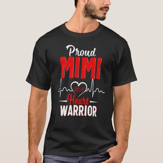 Proud Mimi av hjärt- och kärlhjärtsmedvetande T Shirt (Framsida)