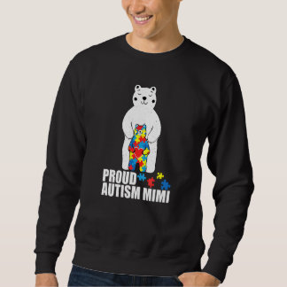 Proud Mimi Bear Autism Awareness Puzzle Piece Fami Lång Ärmad Tröja