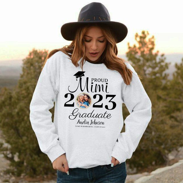 Proud Mimi Student | Mormor 1 Photo T Shirt (Proud Mimi of the Graduate | Grandmother 1 Photo)