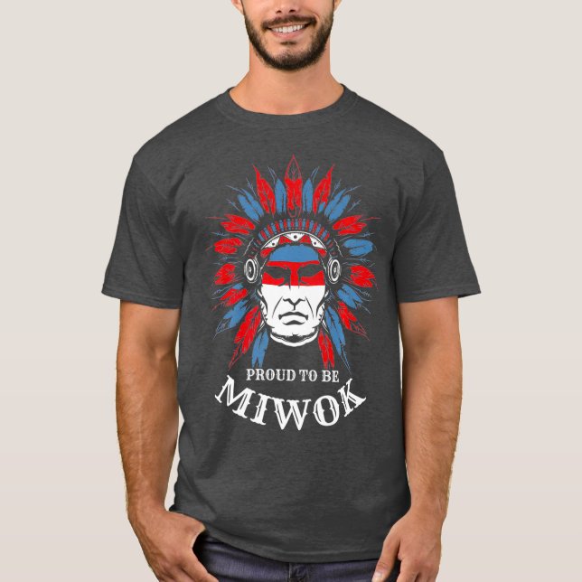 Proud Miwok Native American Premium T Shirt (Framsida)
