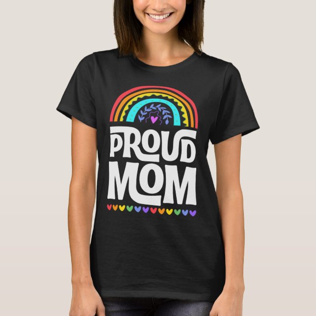 Proud Mom Gay Pride Flag Mothers Day Bohemian Rain T Shirt (Framsida)