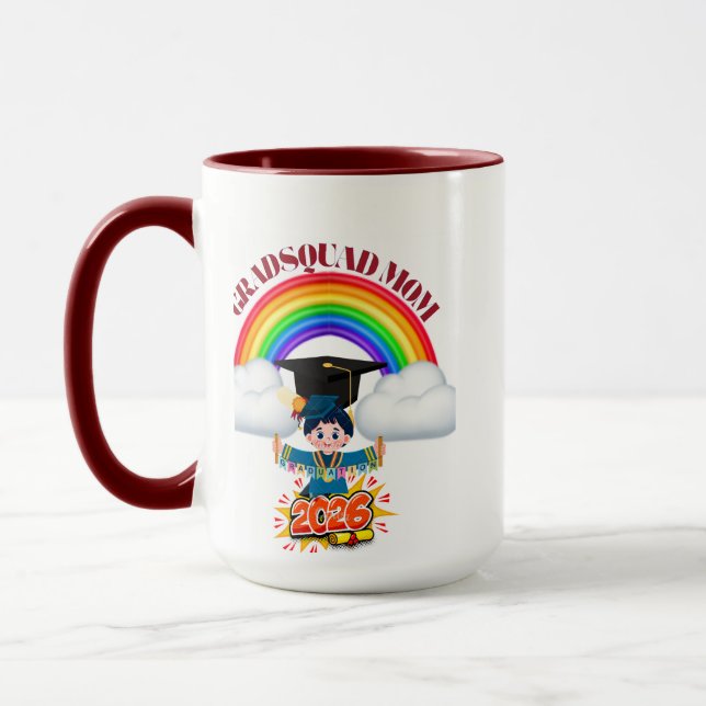 Proud Mom Grad Squad 2026 Mugg (Vänster)