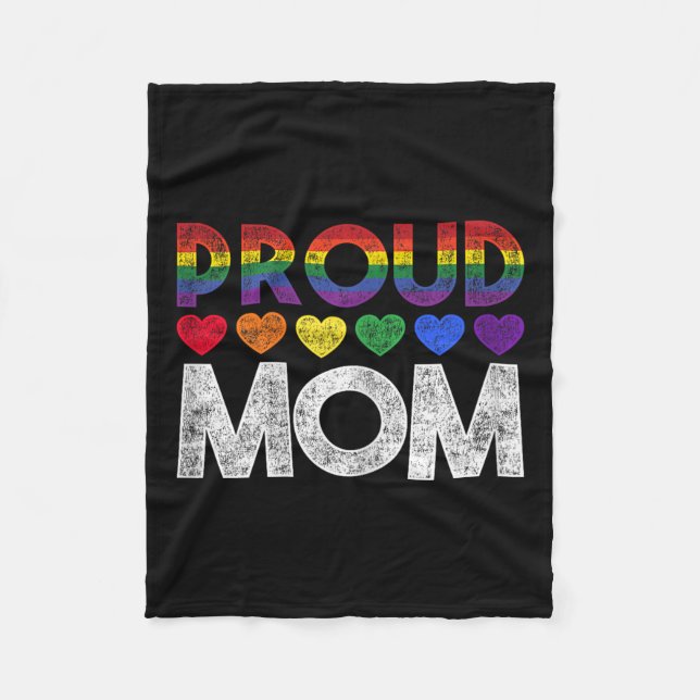Proud Mom Lgbt  Fleecefilt (Framsidan)