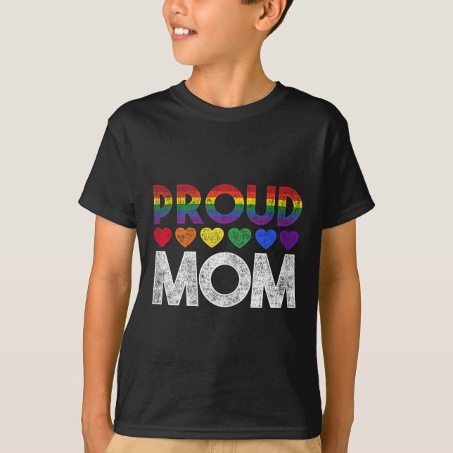 Proud Mom Lgbt  T Shirt (Framsida)