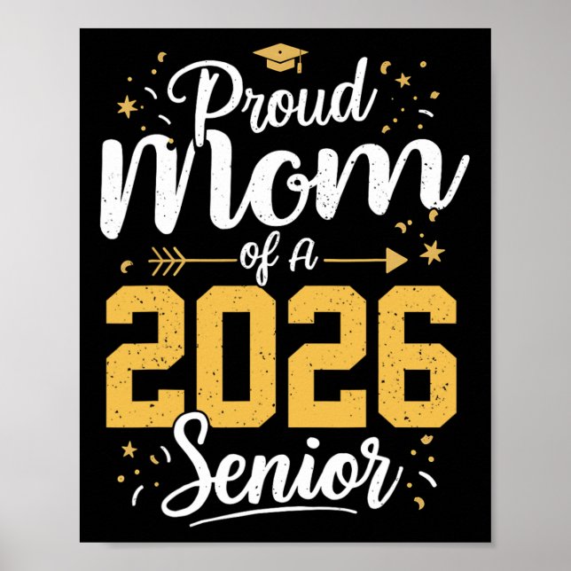 Proud Mom Of A 2026 Senior 2026 Cl Of 2026 Graduat Poster (Framsidan)