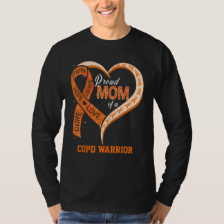 Proud Mom Of A COPD Warrior Ribbon Heart T Shirt