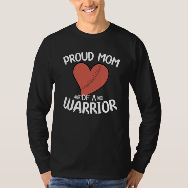 Proud Mom of a Heart Warrior CHD Surgery CHD Aware T Shirt (Framsida)