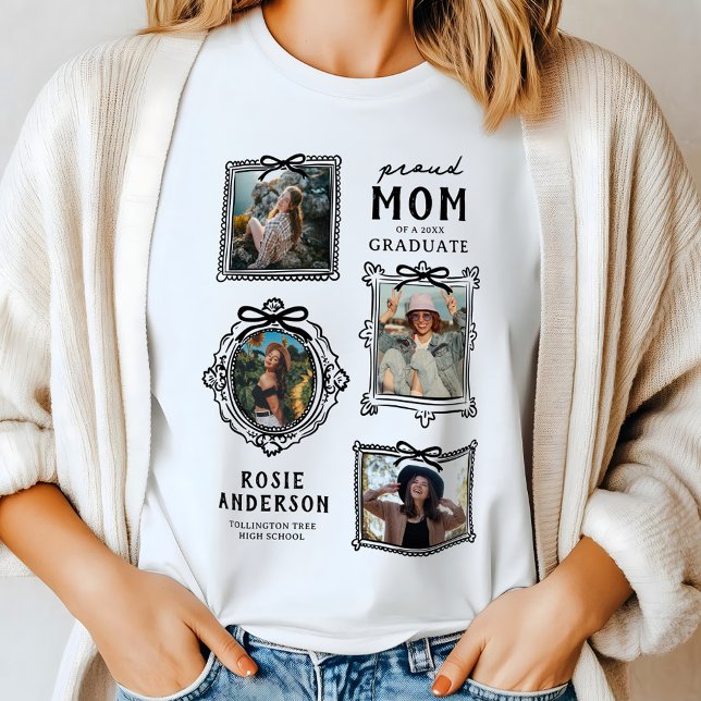 Proud Mom Photo Collage Graduate T Shirt (Skapare uppladdad)