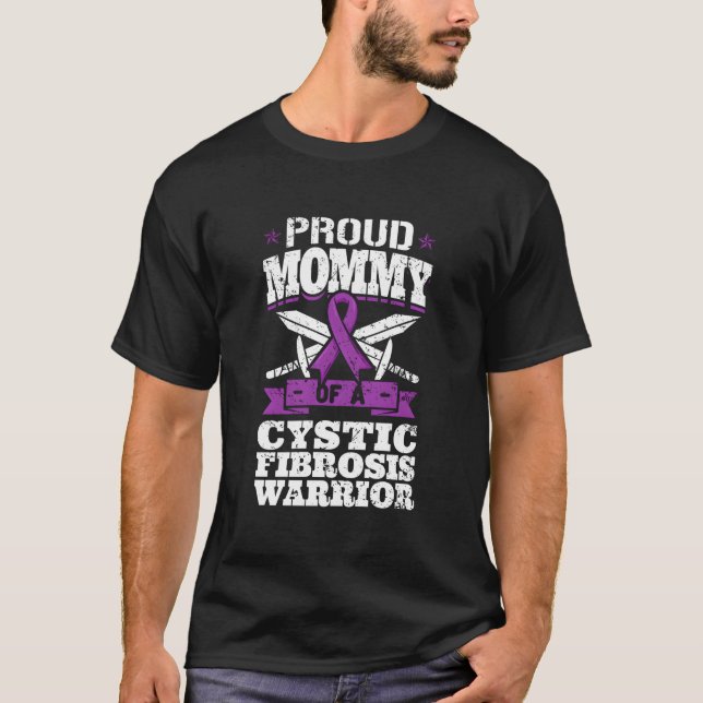 Proud Mommy Of A Cystic Fibrosis Warrior Awareness T Shirt (Framsida)