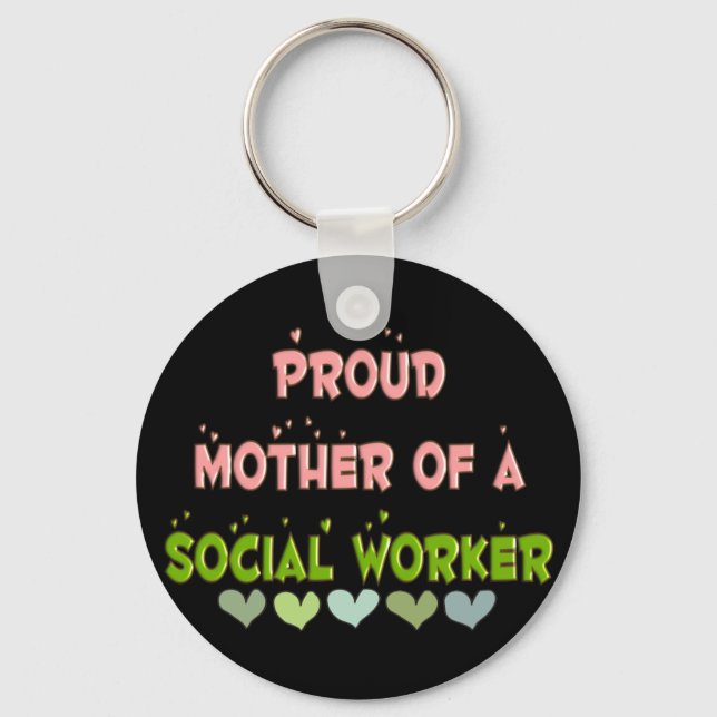 Proud mor SOCIAL WORKER Nyckelring (Framsida)