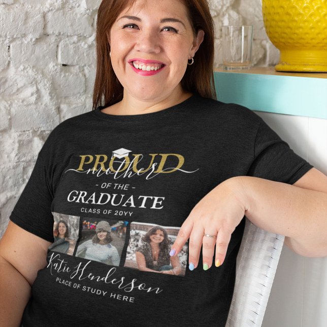 Proud Mor vid Student Fotokollage T Shirt (Skapare uppladdad)