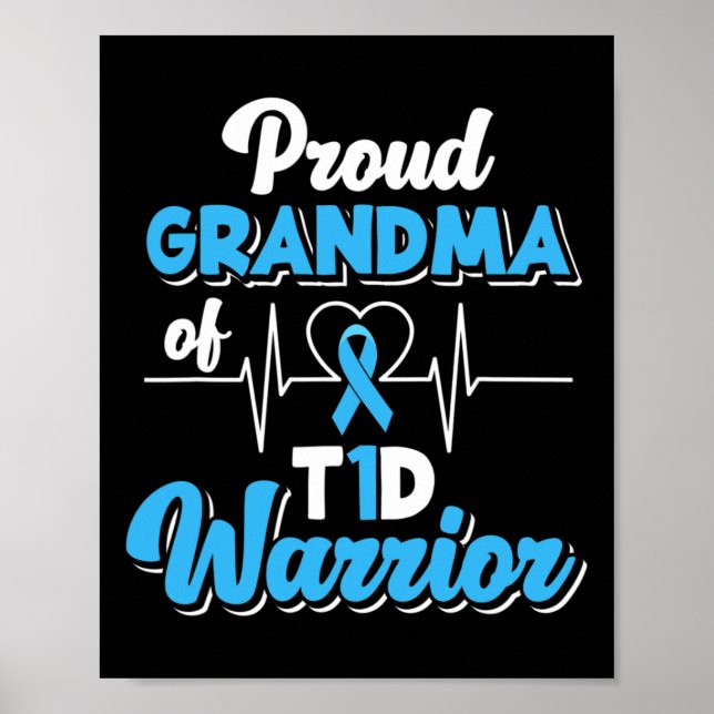 Proud mormor A T1d Warrior Diabetes A Poster (Framsidan)