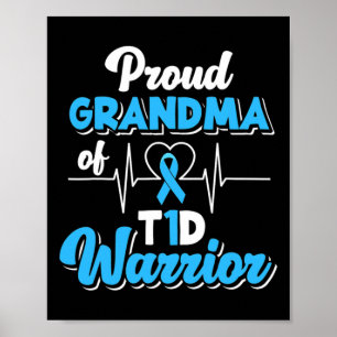Proud mormor A T1d Warrior Diabetes A Poster
