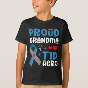 Proud mormor av A T1d Hero typ 1 Diabetes Awaren T Shirt
