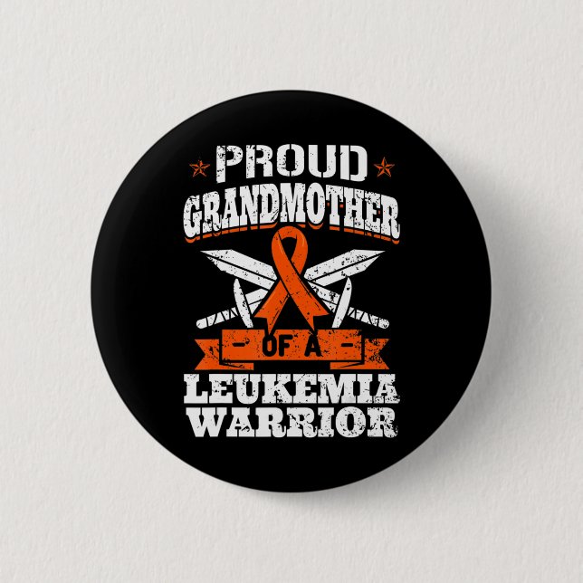 Proud mormor till en Leukemi Warrior-medvetenhet Knapp (Framsida)