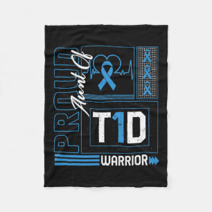 Proud Moster av T1d Warrior Ribbon Diabetes Awaren Fleecefilt