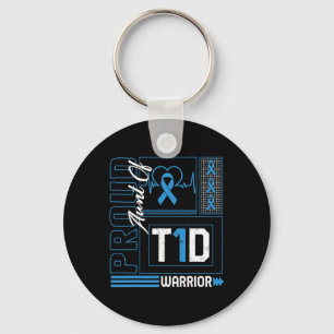 Proud Moster av T1d Warrior Ribbon Diabetes Awaren Nyckelring