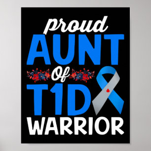 Proud Moster of T1d Warrior Survivor Diabetes Awar Poster