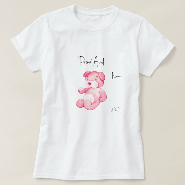 Proud Moster Rosa Nalle T-shirt Baby Shower (Design framsida)