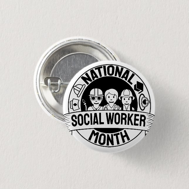 Proud Motivating National Social Worker Month Knapp (Framsida & baksida)