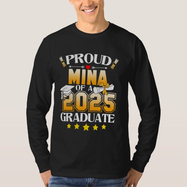 Proud Myna av klass 2025 Student Myna Senior T Shirt (Framsida)