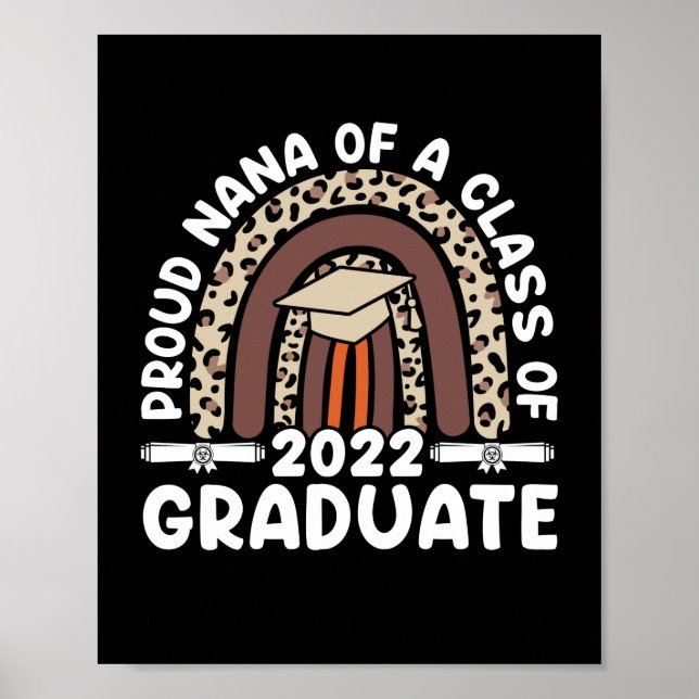 Proud Nana av klass 2022 Student Leopard Poster (Framsidan)