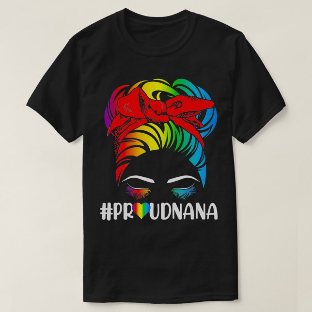 Proud Nana Pride LGBT Flagga Gay Lesbisk Matching  T Shirt (Design framsida)