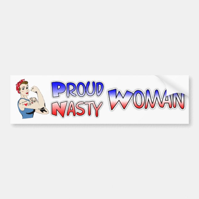Proud Nasty Woman Democrat Bumper Sticker Bildekal (Framsidan)