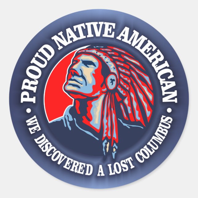 Proud Native American 2 Runt Klistermärke (Framsida)