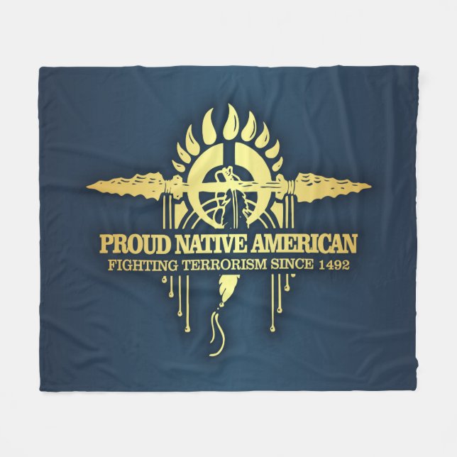 Proud Native American (kamp mot terrorism) Fleecefilt (Framsidan (Horisontell))