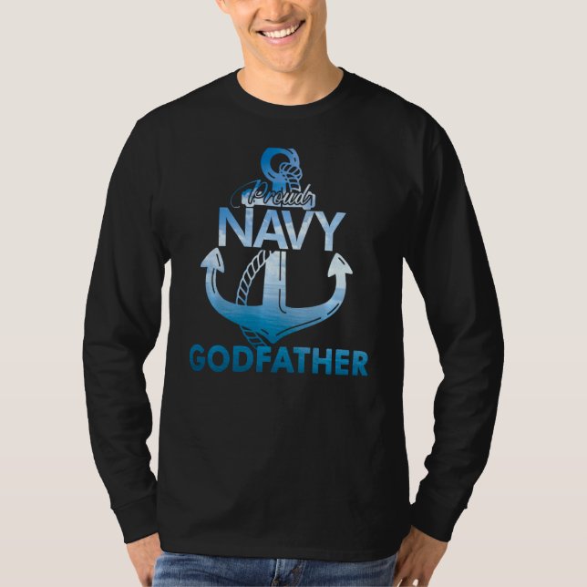 Proud Navy Godfather Veterans Day T Shirt (Framsida)