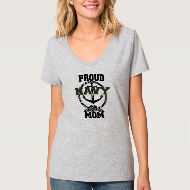Proud Navy Mamma Anchor Shirt Tröja (Framsida)