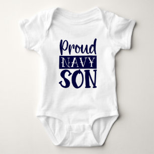 Proud Navy Son Baby Bodykostydräkt T Shirt