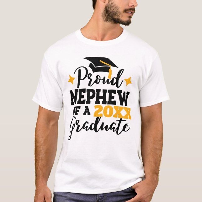 Proud nephew 2022 student svart guld tassel t shirt (Framsida)