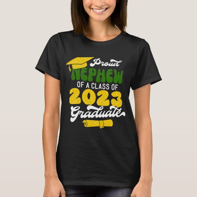 Proud NEPHEW av klass 2023 Student Retro T Shirt (Framsida)