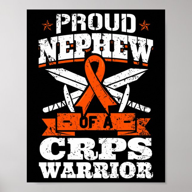 Proud Nephew of a Crps Warrior Rsd Awareness Ribbo Poster (Framsidan)