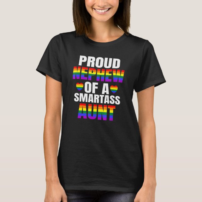 Proud Nephew Smartass Moster Lgbtq Pride Gay pride T Shirt (Framsida)