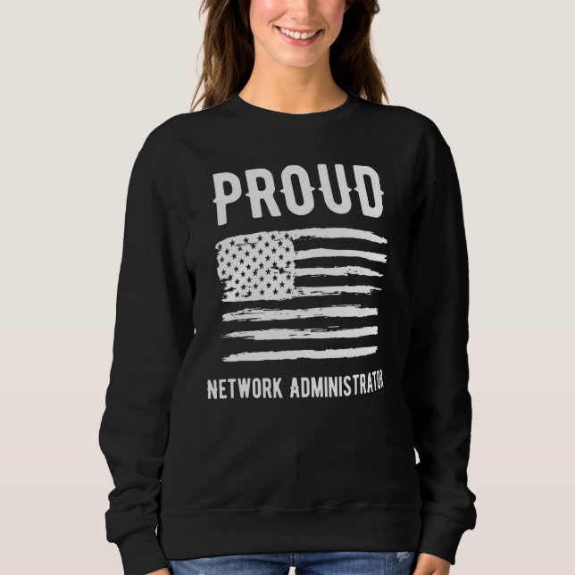 Proud Network Administrator Profession American Fl T Shirt (Framsida)