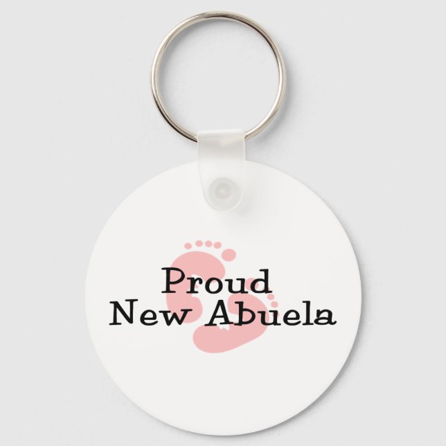 Proud New Abuela Flicka-fotavtryck Nyckelring (Framsida)